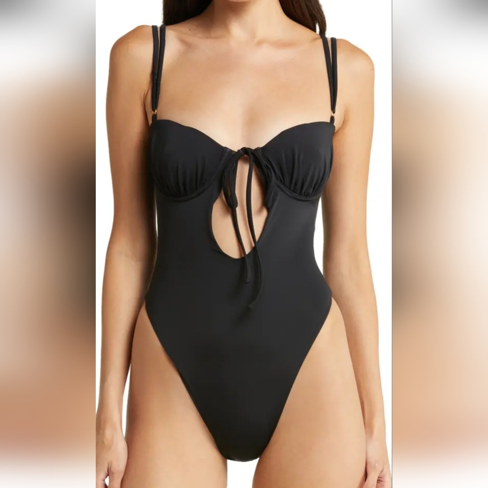 HOUSE OF CB CANNES CUTOUT UNDERWIRE ONE PIECE SWIMING SUIT, NWOT, SIZE: XSMALL I